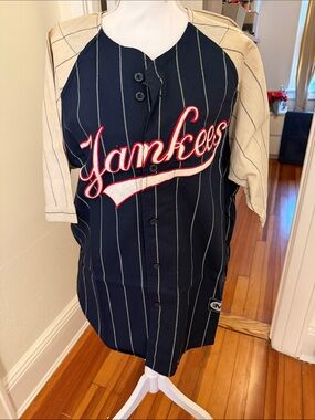 New Men’s Mirage Yankees #24 Navy Pinstripe Baseball Jersey